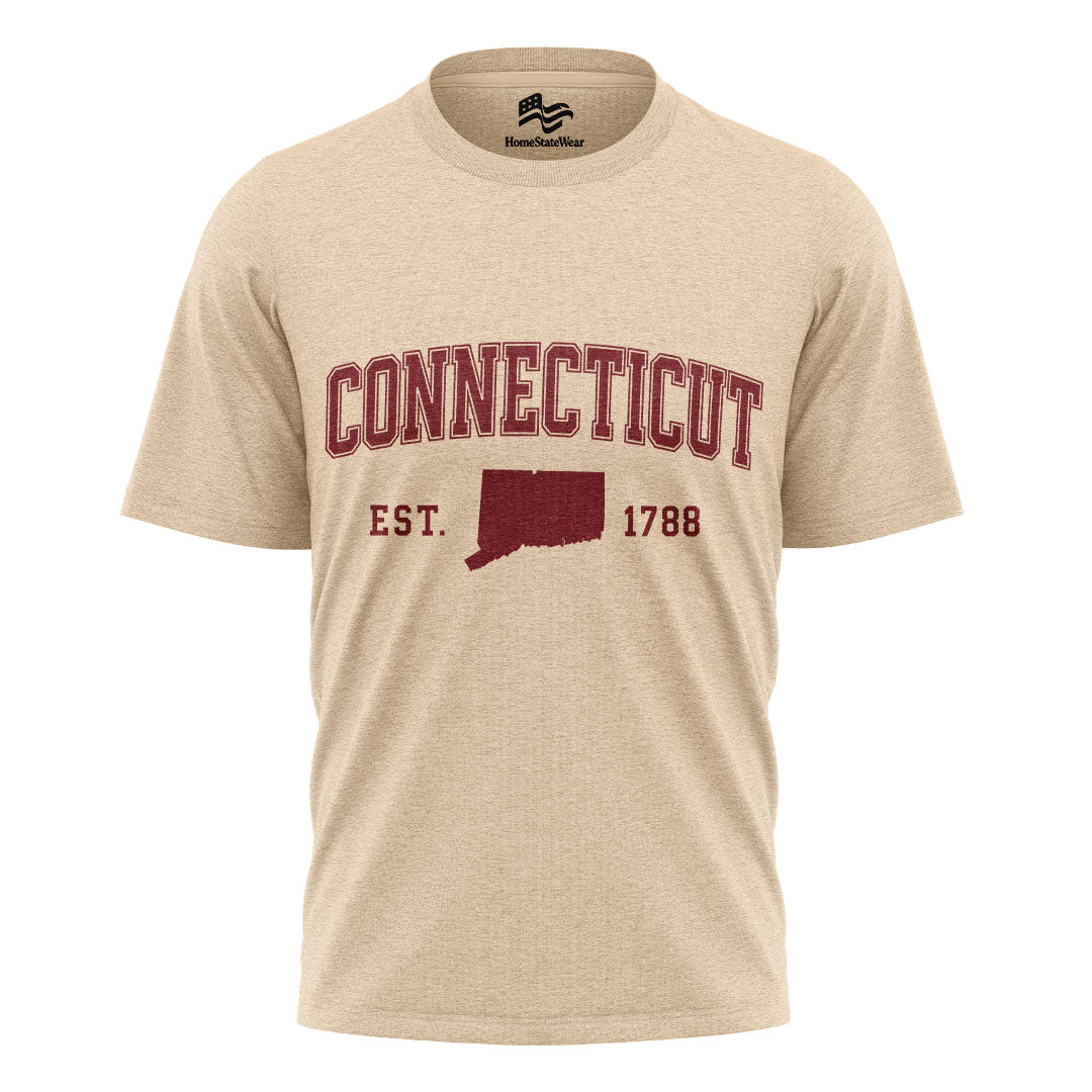Connecticut Varsity Style Tee | Campus Inspired State Pride Shirt