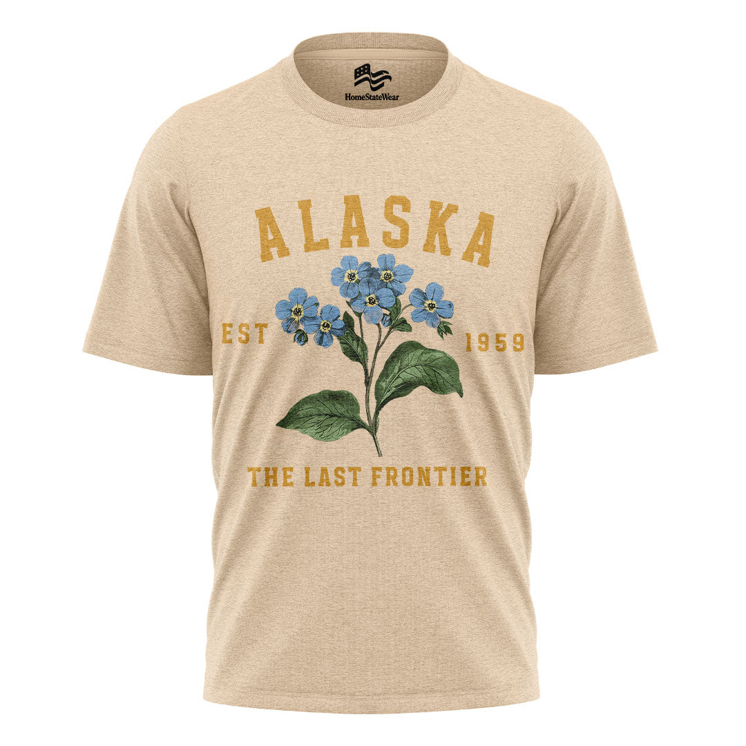 Alaska Forget-Me-Not T-Shirt, Vintage Floral State Tee