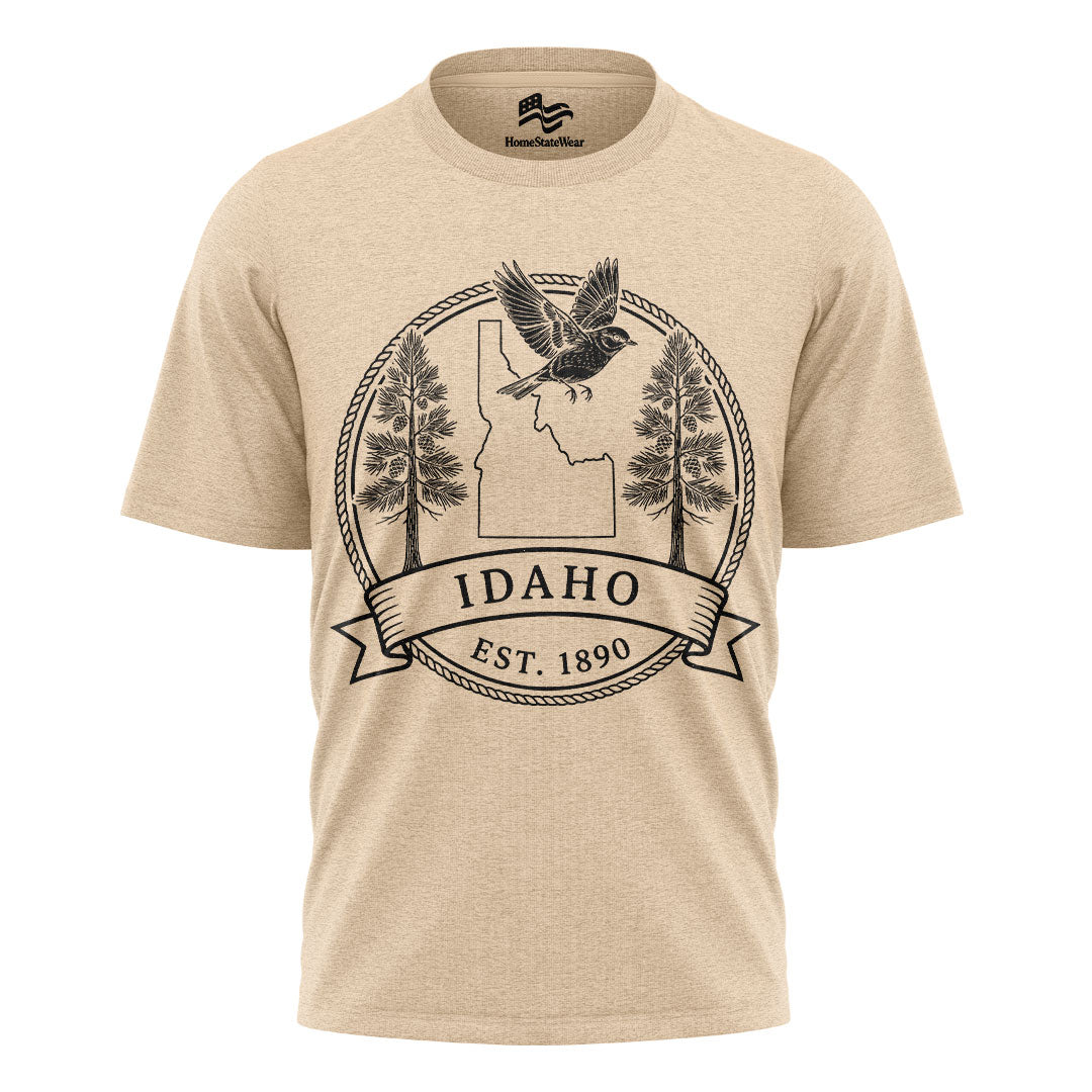 Idaho Est 1890 T-Shirt Mountain Bluebird & White Pine