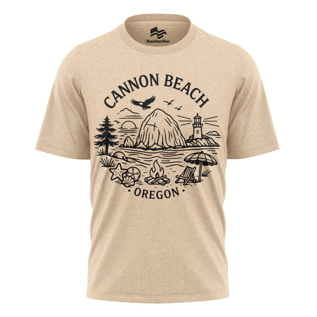 Cannon Beach Oregon Comfort Colors® T-Shirt, Haystack Rock PNW Coastal Tee