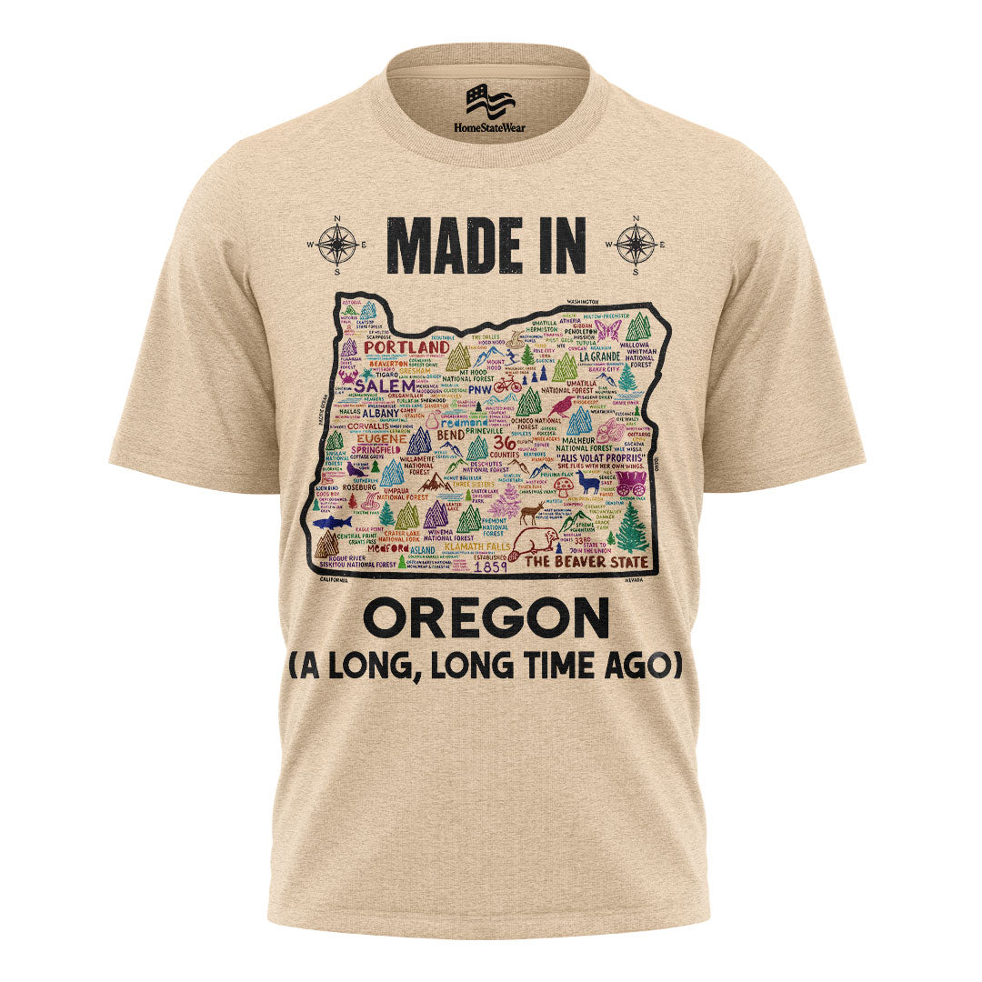 Made In Oregon T-Shirt, Beaver State Map Pride Tee
