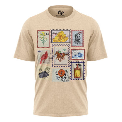 Kentucky Retro Stamp Comfort Colors Tee | Bluegrass State Icons Shirt
