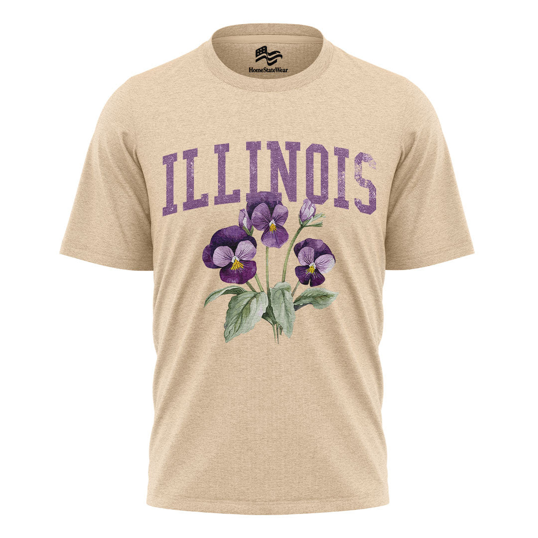Illinois Violet Comfort Colors Tee | State Flower Gift Shirt