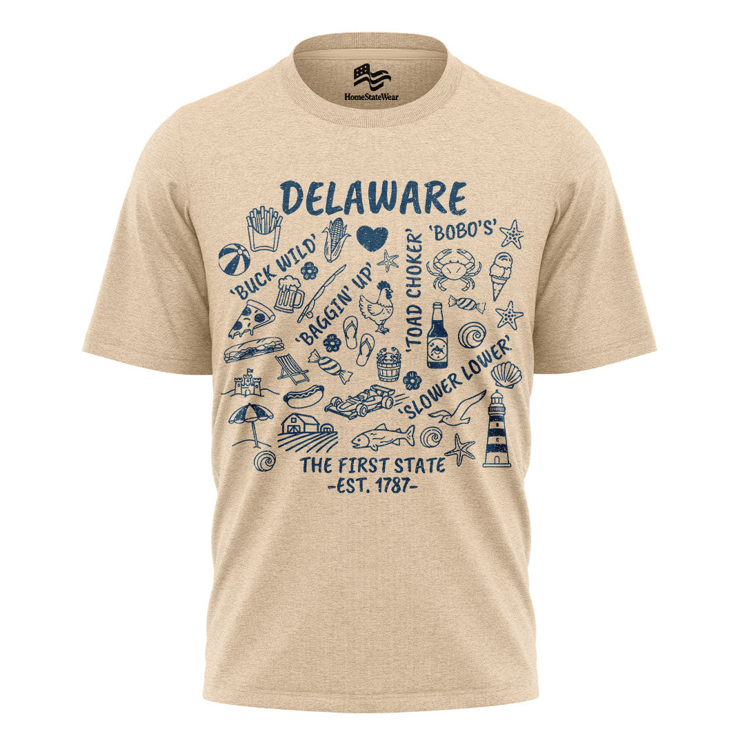 Delaware First State Graphic Tee | Coastal Travel Shirt