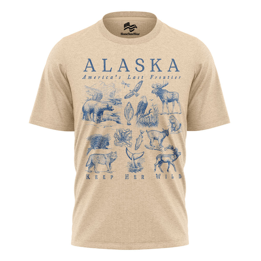 Vintage Alaska Wildlife Comfort Colors T-Shirt | Travel Souvenir Graphic Tee