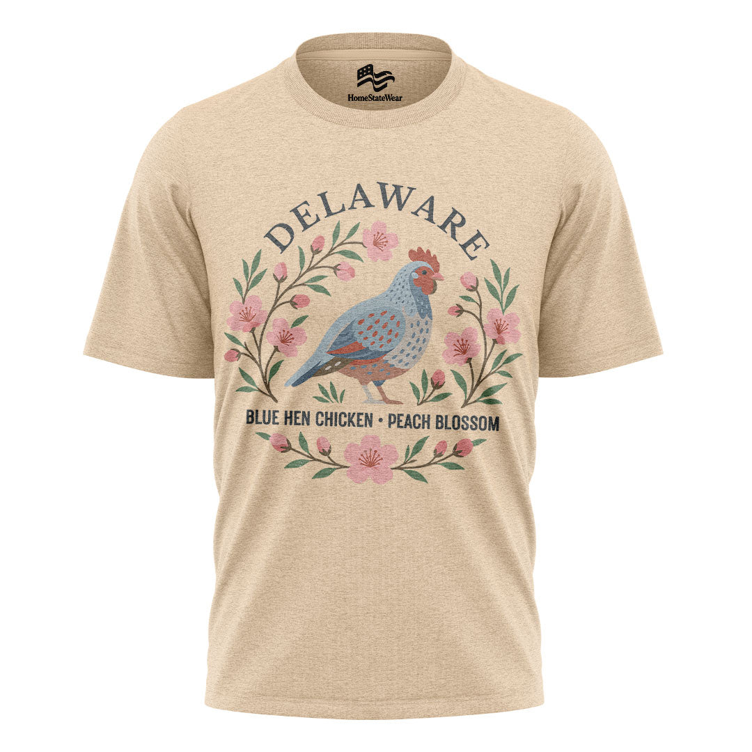 Delaware Blue Hen & Peach Blossom Tee