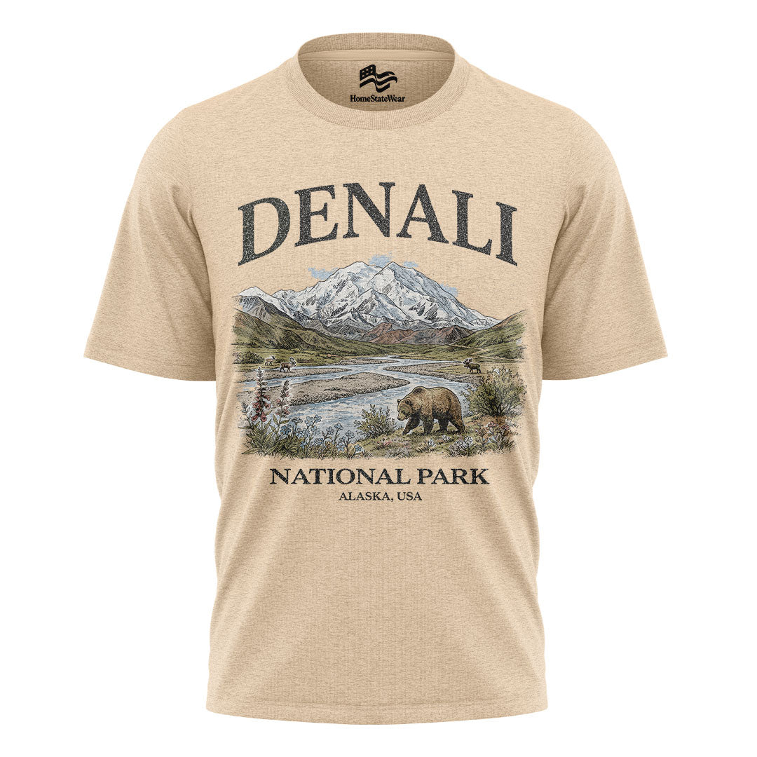 Denali National Park T-Shirt, Vintage Alaska Mountain Tee