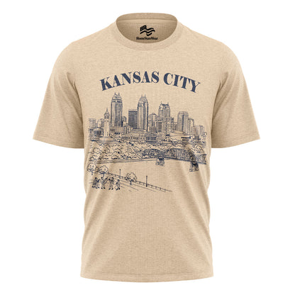Kansas City Vintage Skyline T-Shirt, Retro Missouri Travel Souvenir Tee