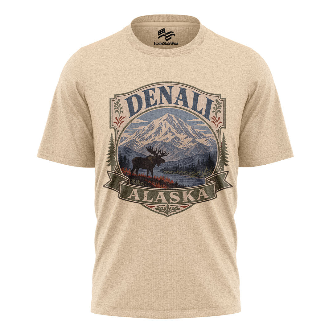Denali Alaska Vintage T-Shirt | National Park Wildlife Travel Tee
