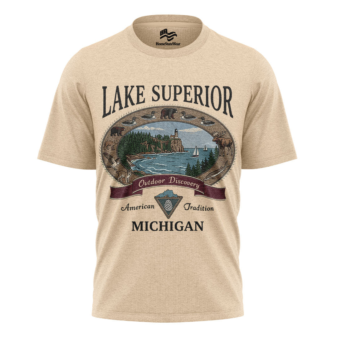 Lake Superior Michigan Sweatshirt | Vintage Outdoor Crewneck