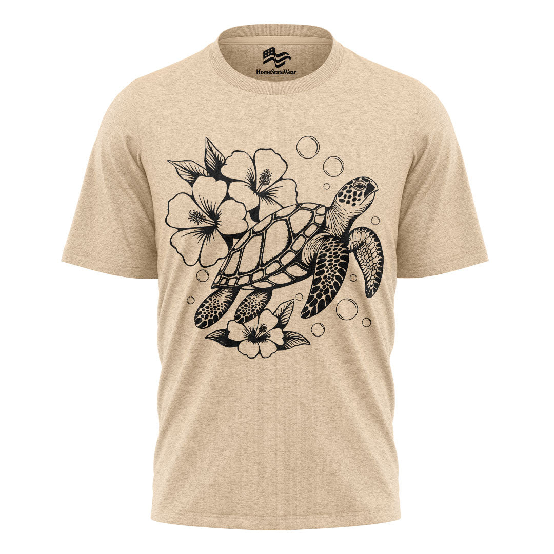 Hibiscus Sea Turtle Hawaiian Beach Vacation Shirt