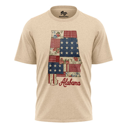 Patriotic Alabama Patchwork T-Shirt