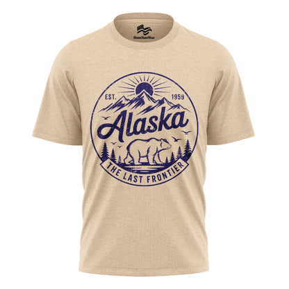 Alaska Bear T-Shirt, Vintage Mountain Circle Graphic Tee, Nature Lover Travel Shirt