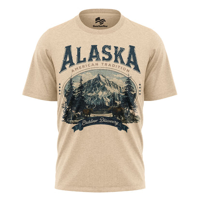 Vintage Alaska Mountain Retro Outdoor Wildlife Tee