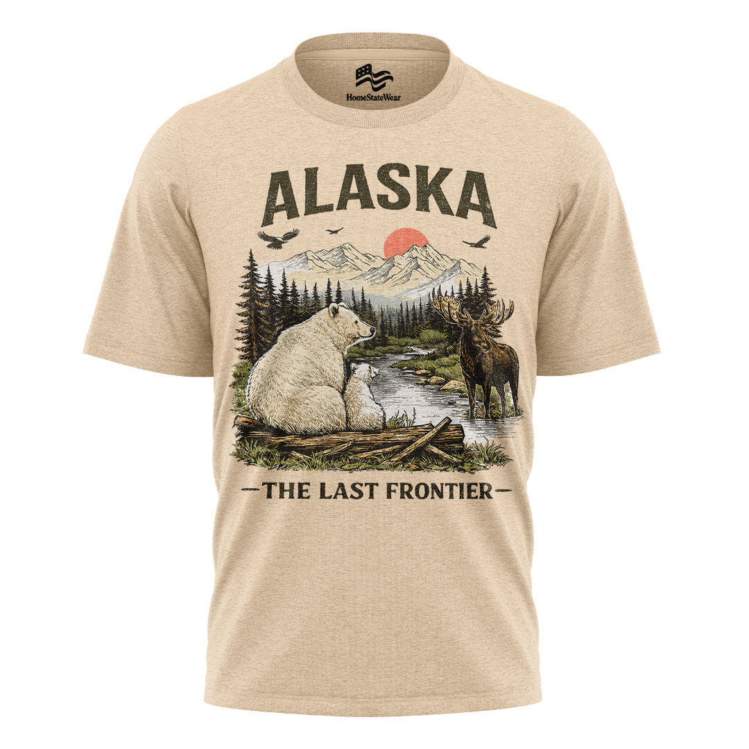 Alaska Wildlife Graphic Tee | Vintage Mountain Adventure Shirt
