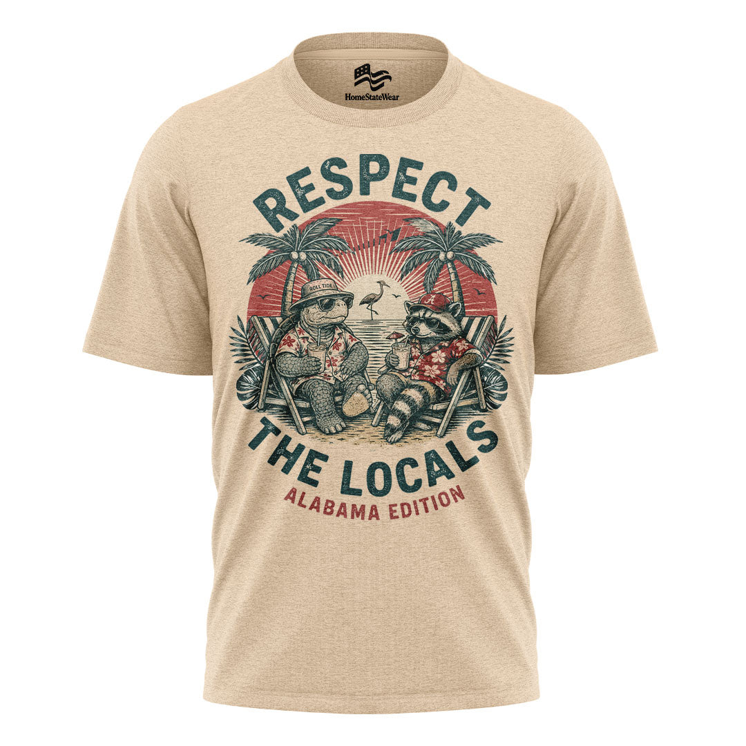 Respect the Locals Alabama T-Shirt, Vintage Beach Graphic Tee
