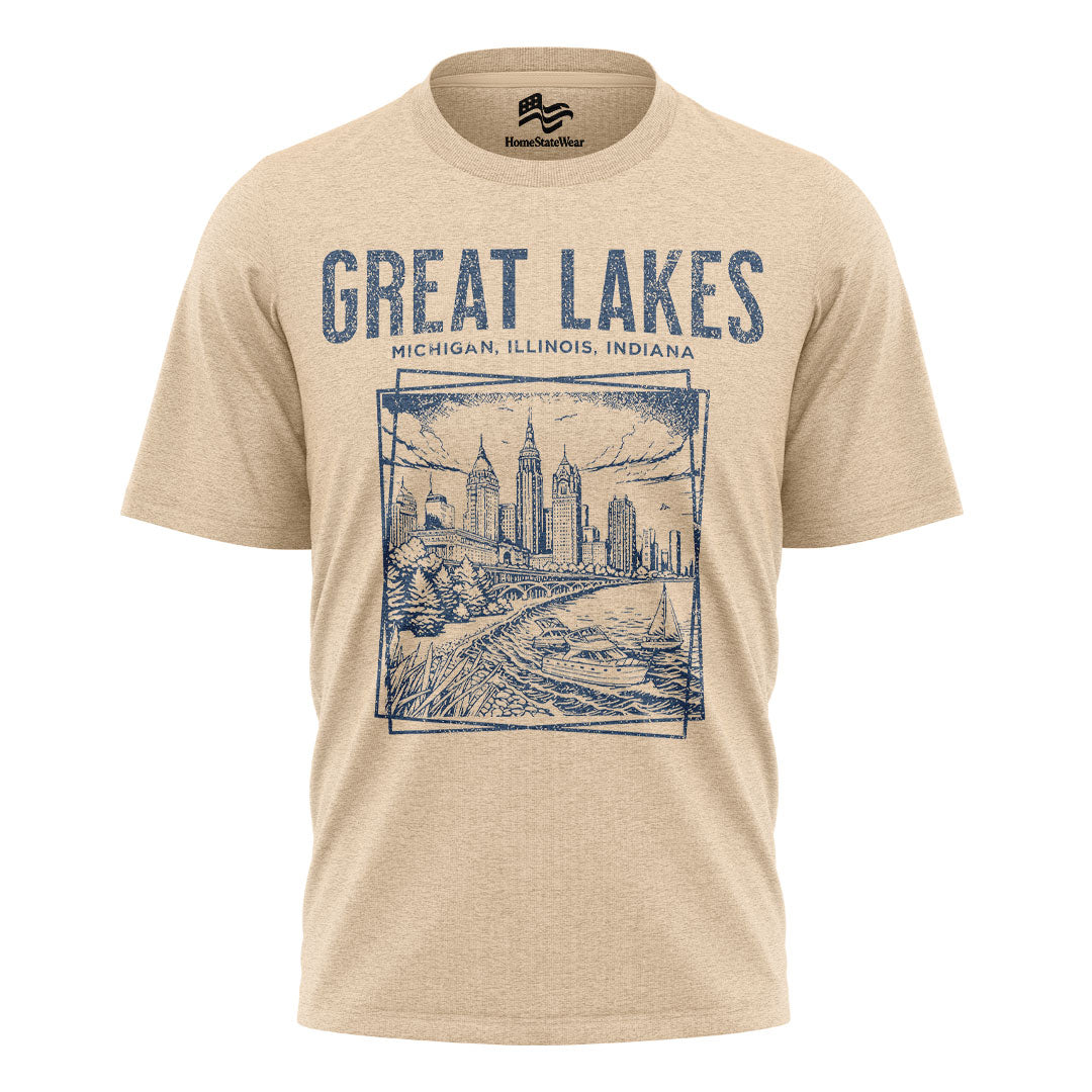 Great Lakes T-Shirt | Retro Lake Michigan Travel Tee