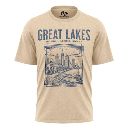 Great Lakes T-Shirt | Retro Lake Michigan Travel Tee