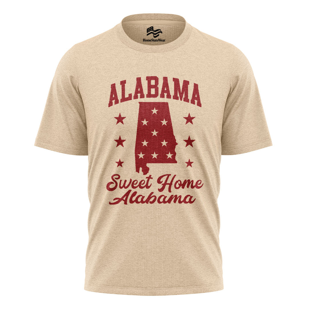Alabama State Map Stars T-Shirt | Sweet Home Alabama