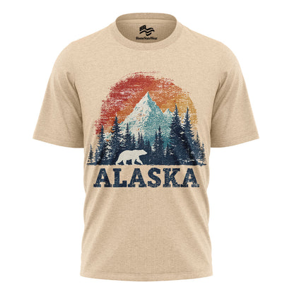 Vintage Alaska Mountain Bear T-Shirt | Retro Wildlife Graphic Tee