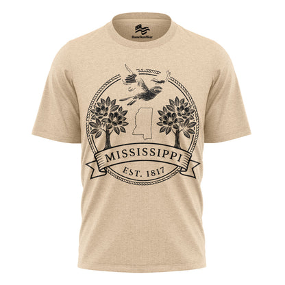 Mississippi Est. 1817 T-Shirt, Northern Mockingbird & Southern Magnolia State Pride Tee