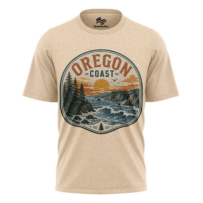 Oregon Bear Mountain T-Shirt, Vintage Sunset Nature Graphic Tee