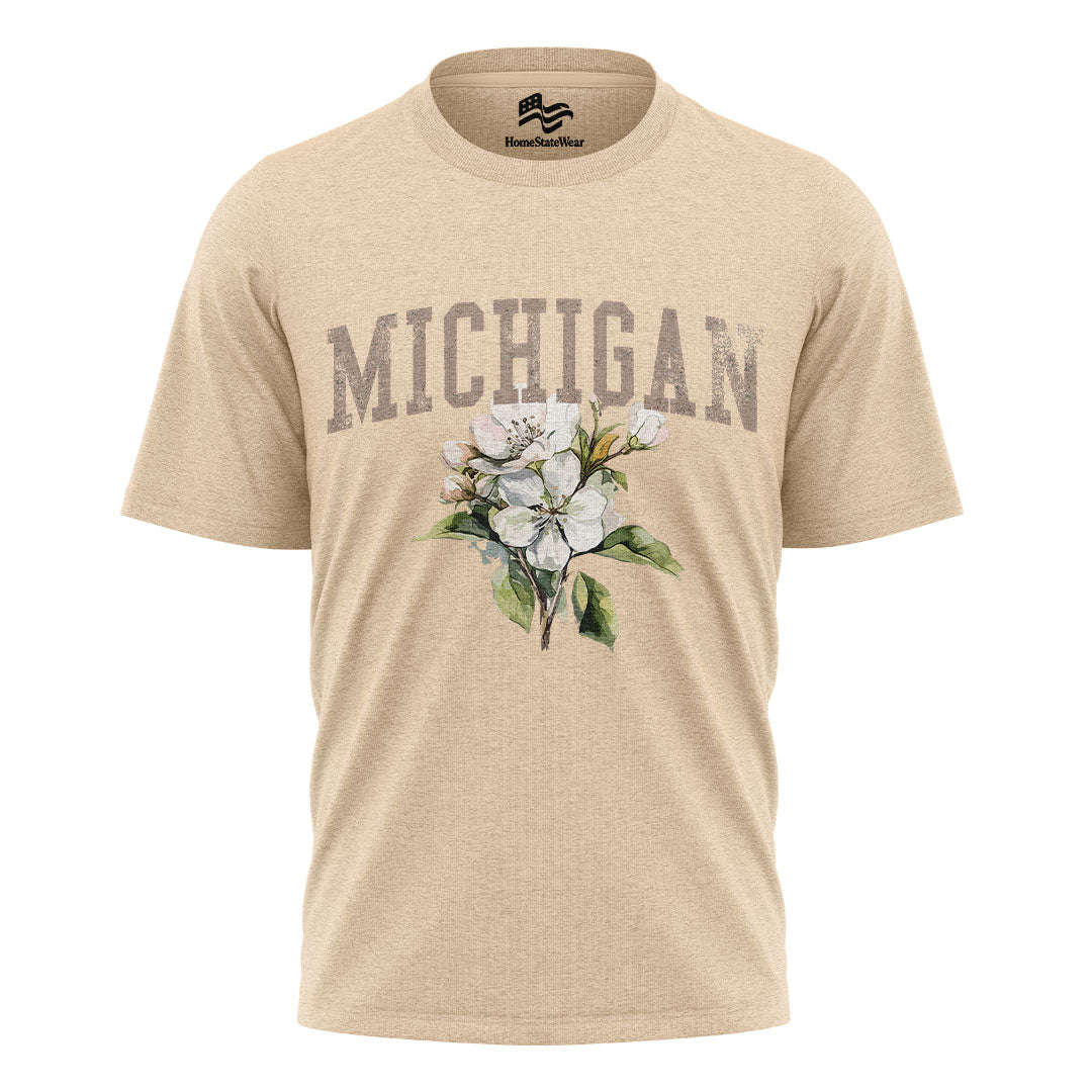 Michigan Apple Blossom Comfort Colors Tee | State Flower Gift Shirt
