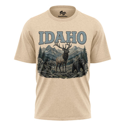Idaho Wildlife Comfort Colors Elk Bear Wolf Mountain Shirt