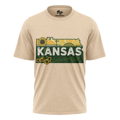 Kansas Home State T-Shirt | Retro Sunflower Travel Tee