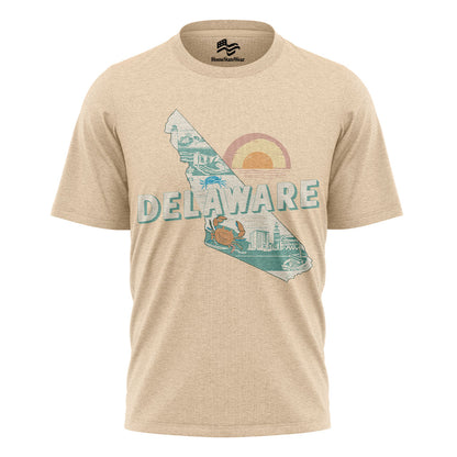 Delaware Crab Sunset Tee | Coastal Beach Souvenir Shirt