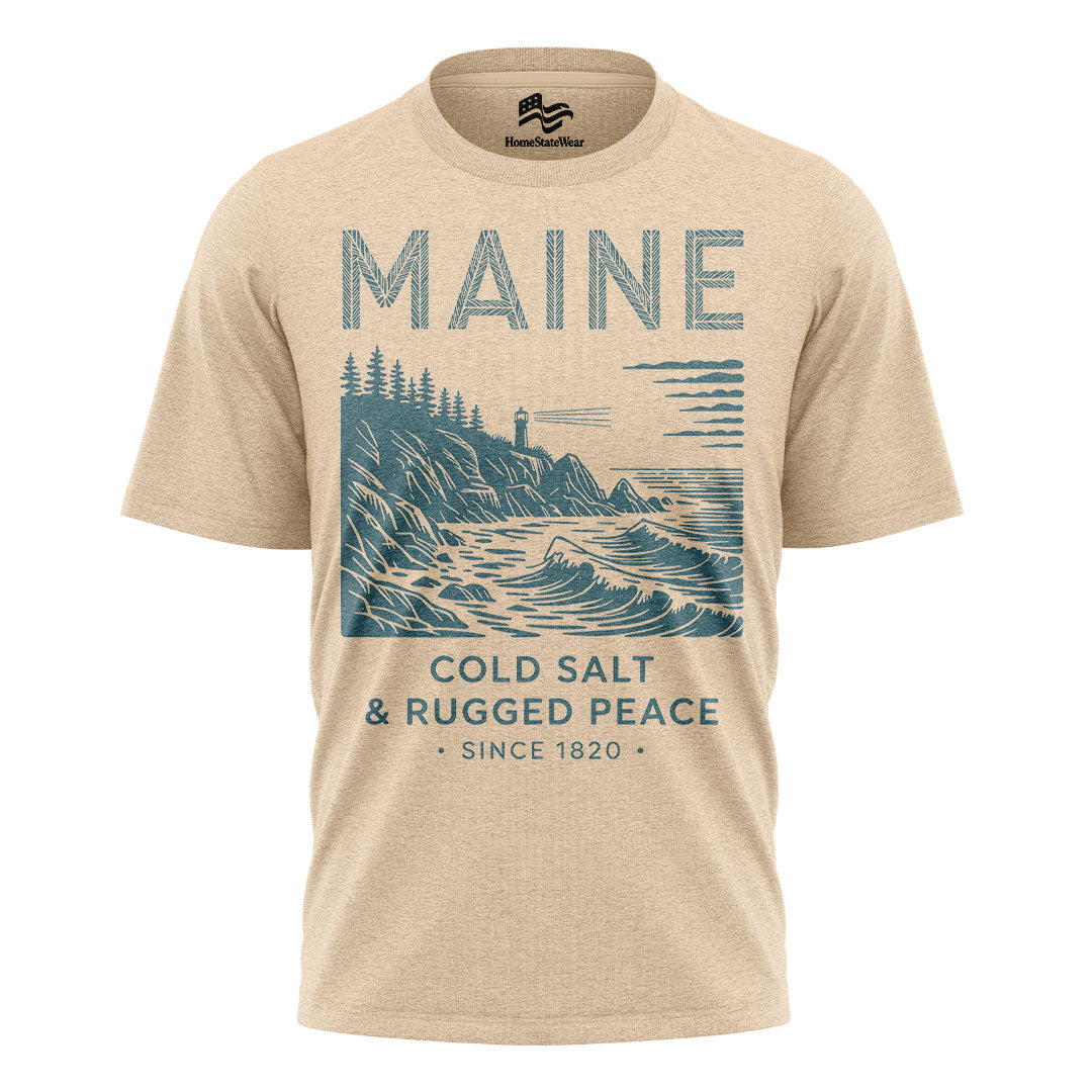 Maine Lighthouse T-Shirt | Rugged Coastal Souvenir Tee