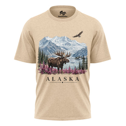 Alaska Moose T-Shirt, Vintage Mountain Wilderness Tee