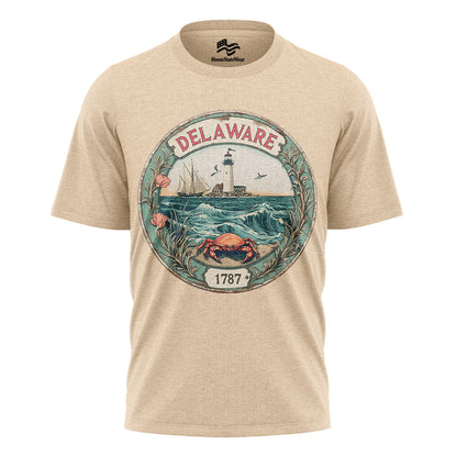 Delaware Lighthouse Sailboat Tee | Coastal Beach Graphic Shirt