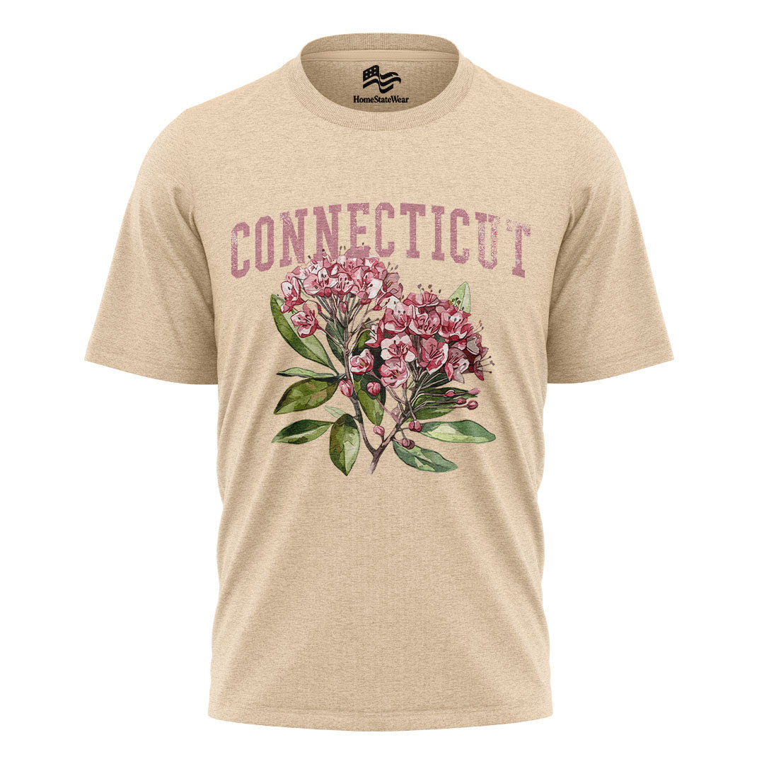 Connecticut Mountain Laurel Comfort Colors Tee | Botanical Flower Shirt