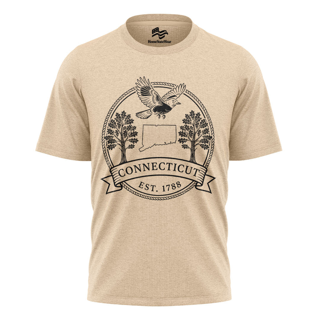Connecticut Est 1788 T-Shirt | American Robin & White Oak Tee