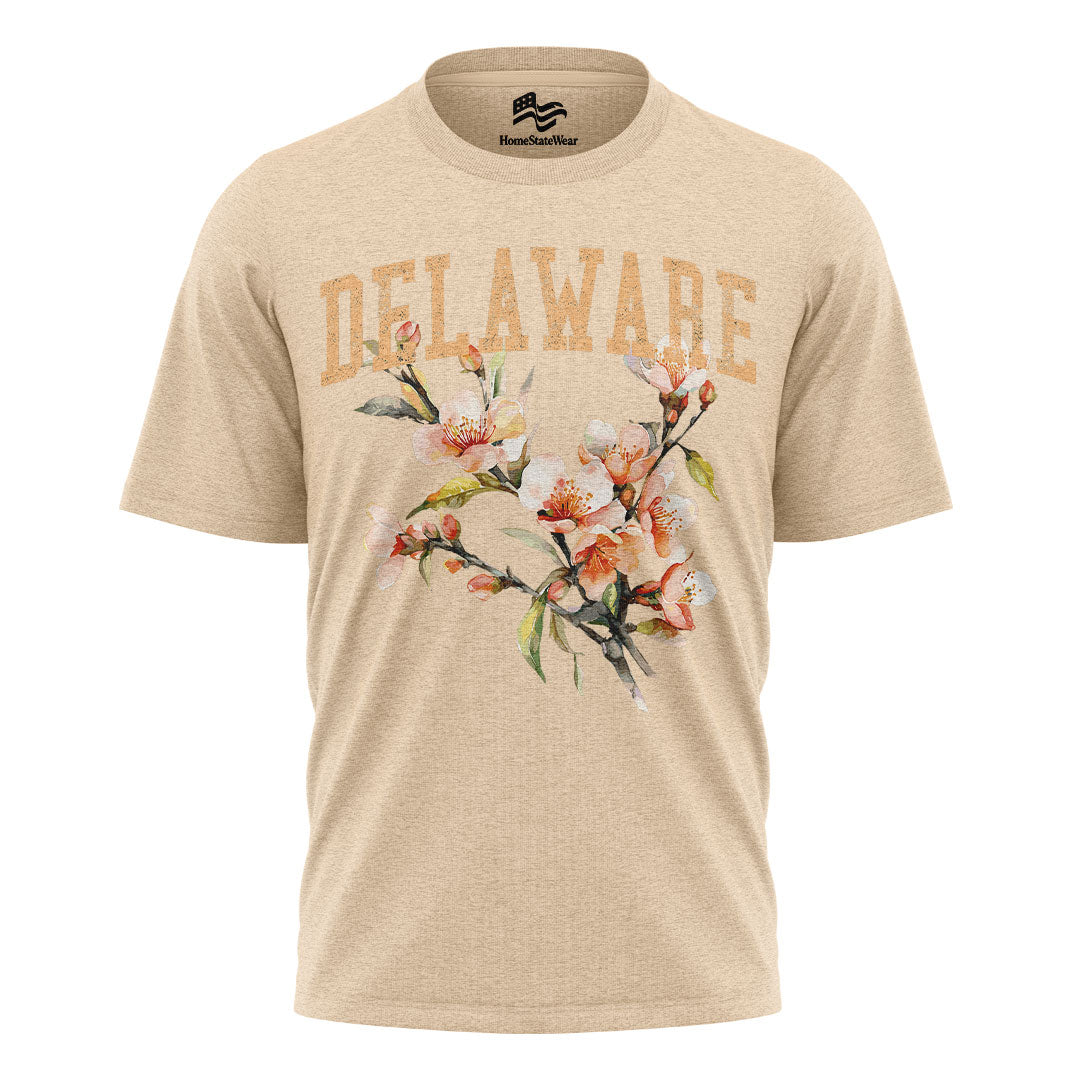 Delaware Peach Blossom Comfort Colors Tee | Botanical Flower Shirt