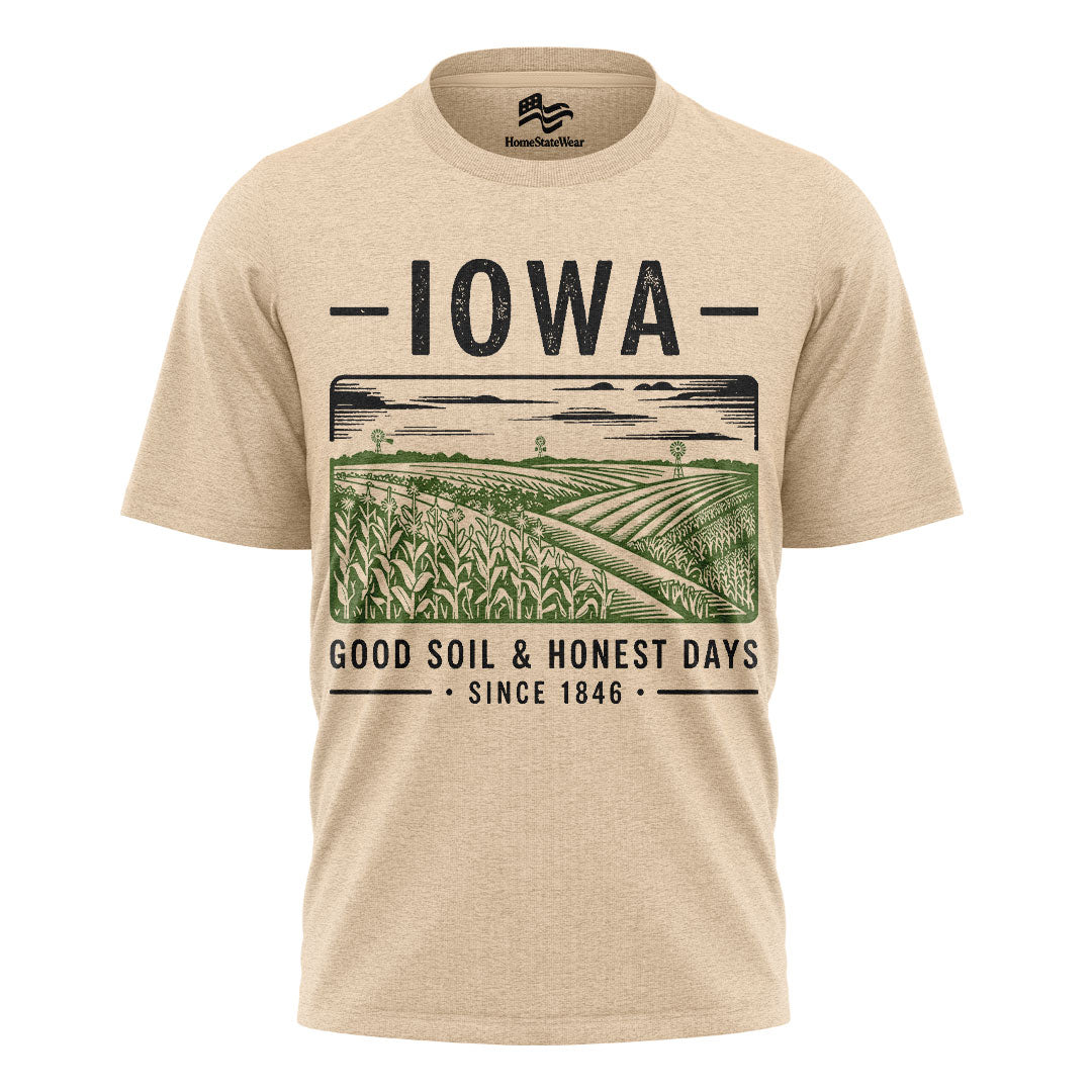 Iowa Farm Field T-Shirt | Rural Midwest Agriculture Tee