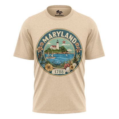 Maryland Lighthouse Crab T-Shirt | Coastal State Gift Tee