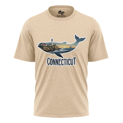 Connecticut Whale Lighthouse Tee | Coastal New England Shirt