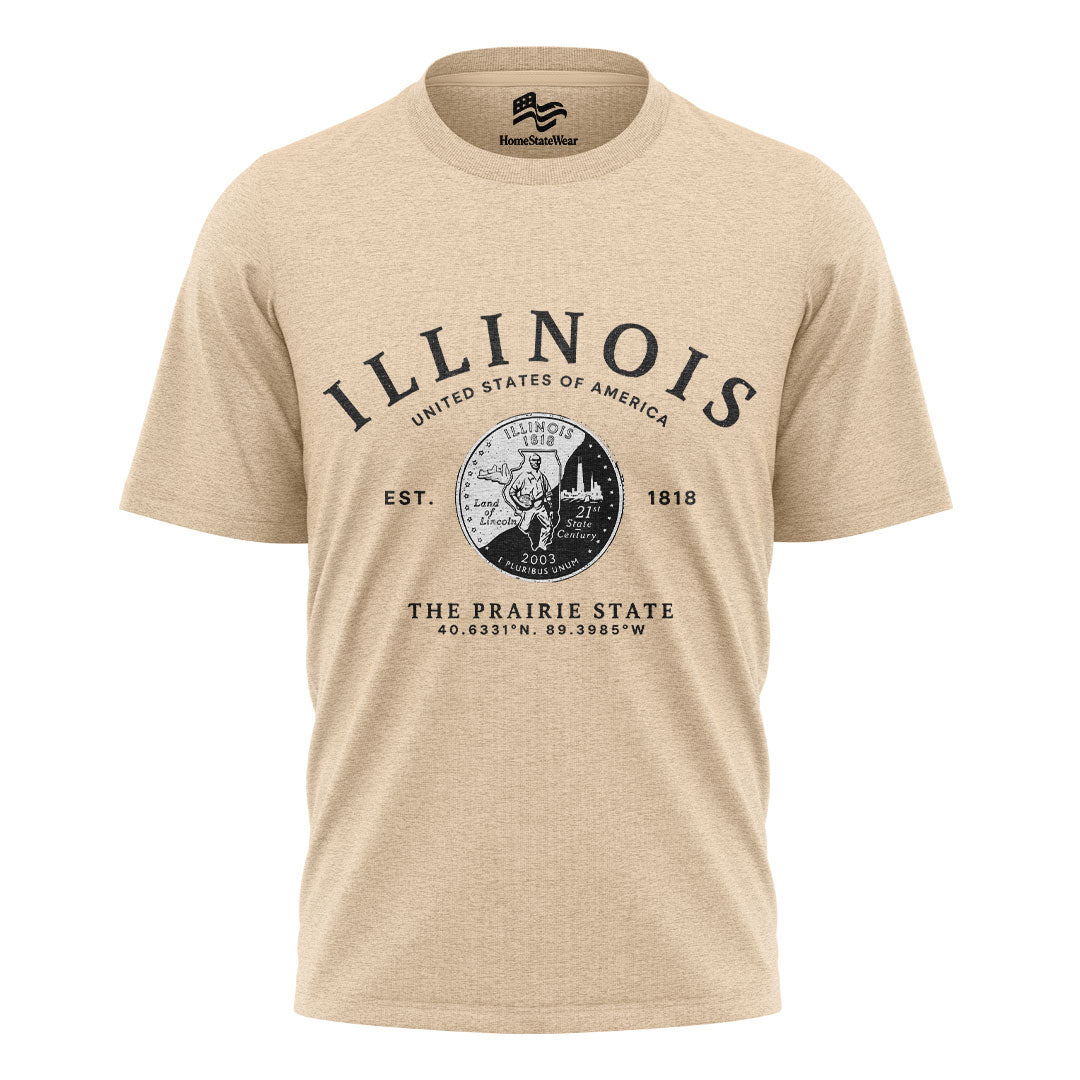Illinois Quarter T-Shirt | Land of Lincoln Souvenir Tee