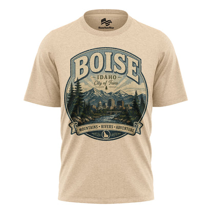 Boise Idaho City of Trees Vintage Mountain River Shirt