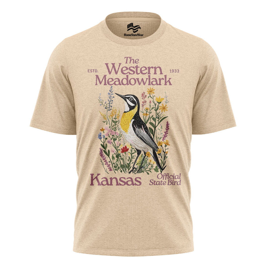 Kansas Western Meadowlark Tee | State Bird Nature Shirt