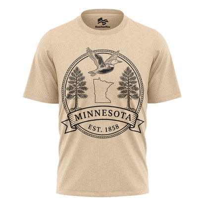 Minnesota Est. 1858 T-Shirt, Common Loon & Red Pine State Pride Tee