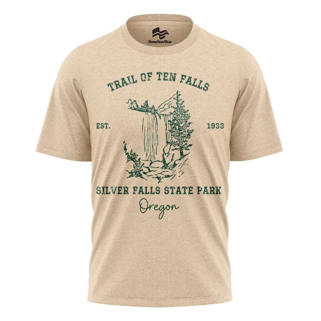 Trail of Ten Falls Oregon Comfort Colors® T-Shirt, Silver Falls Hiking Tee