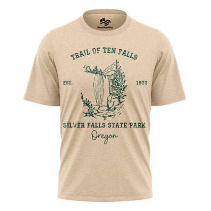 Trail of Ten Falls Oregon Comfort Colors® T-Shirt, Silver Falls Hiking Tee