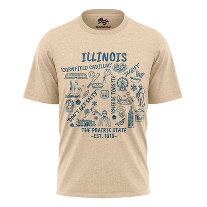 Illinois Icon T-Shirt | Route 66 Midwest Graphic Tee