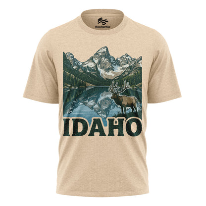 Idaho Elk Sawtooth Mountain Alpine Lake Wildlife Shirt