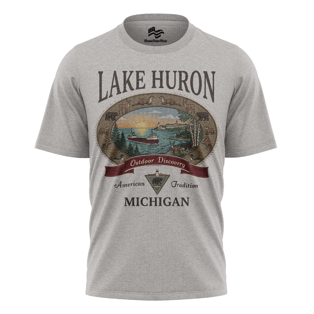 Lake Huron Michigan Comfort Colors Tee | Great Lakes Camping Shirt