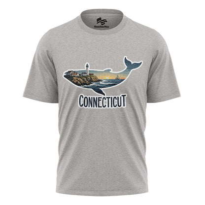 Connecticut Whale Lighthouse Tee | Coastal New England Shirt