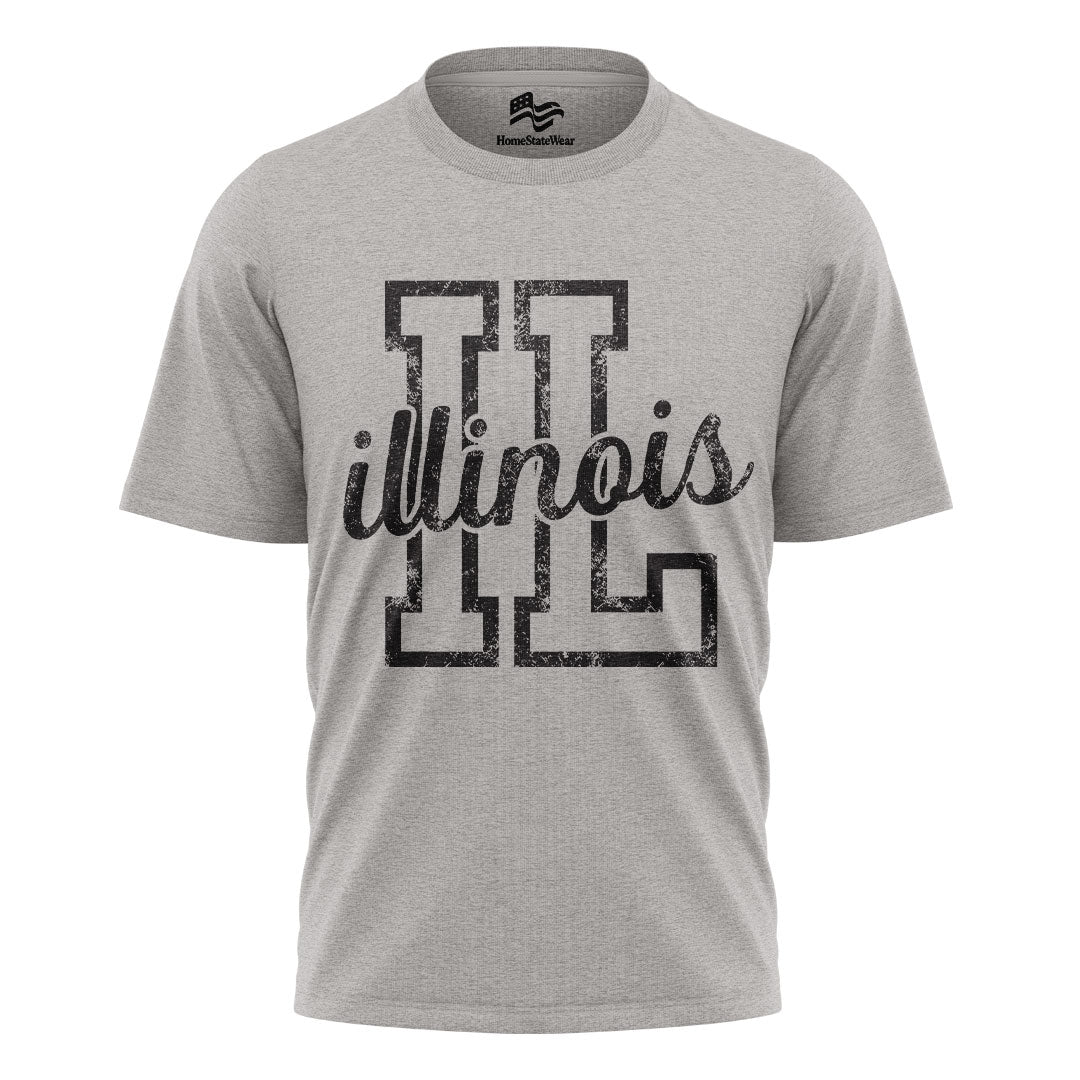Illinois Comfort Colors Tee | Retro Varsity Pride Shirt